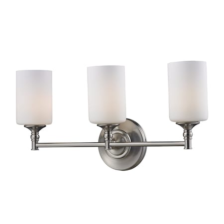 Z-Lite Cannondale 3 Light Vanity, Brushed Nickel & Matte Opal 2102-3V